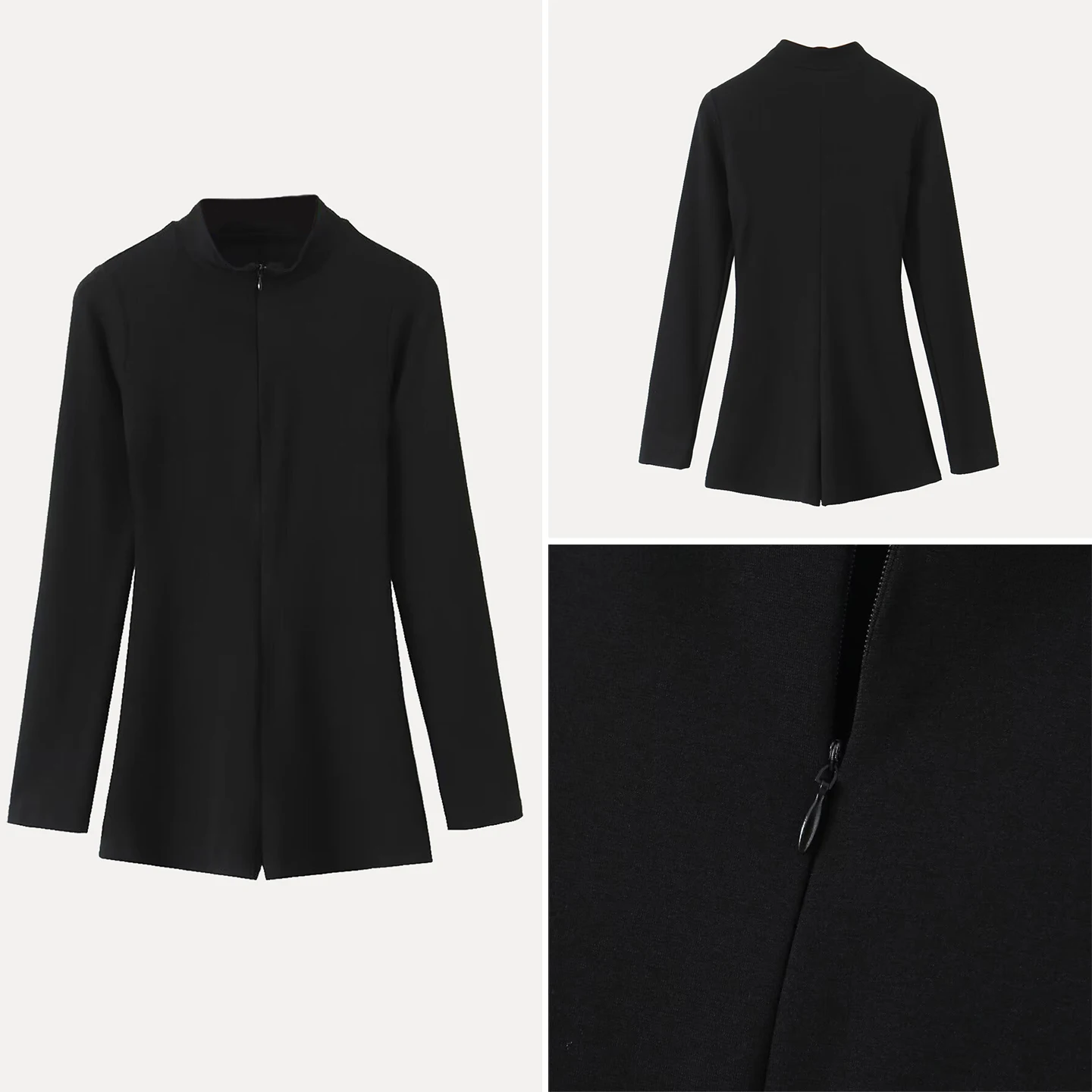 Tuta lunga Sve slim fit Design con cerniera Abbigliamento da donna semplice ma favorable Vita alta Gamba dritta Fibra di poliestere