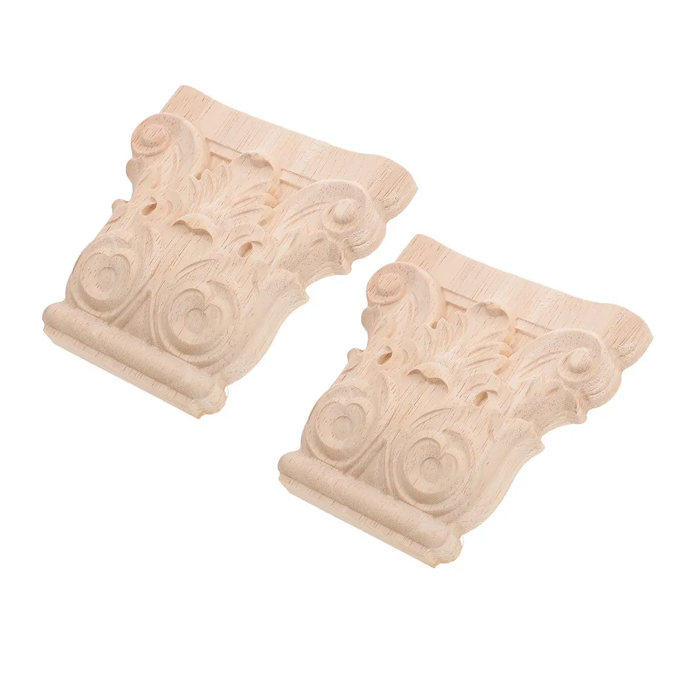 2Pcs Wood Corbels European Style Roman Column Solid Wood Decorative Wall Bracket Shelf Support for Villa Club Interior