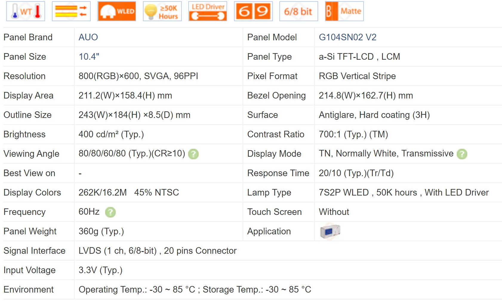 Dostawa G104SN02 V.2; G104SN02 V2; G104SN02 V0; G104SN02 V.0; 10,4-calowy przemysłowy wyświetlacz LCD, 100% dobra jakość