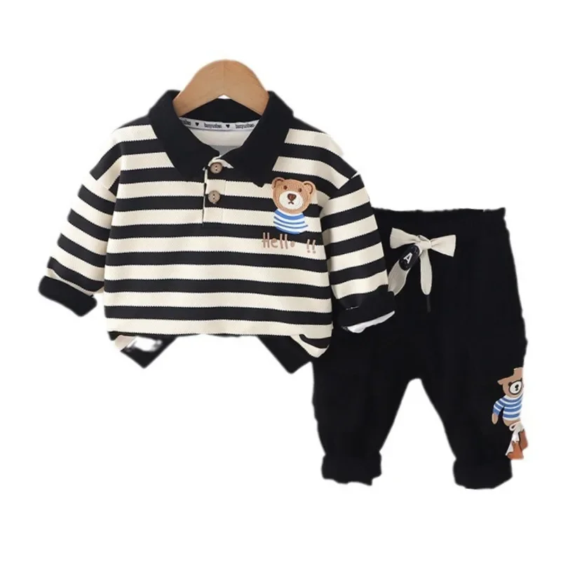 

New Spring Autumn Baby Clothes Suit Children Boys Fashion Striped T-Shirt Pants 2Pcs/Sets Toddler Casual Costume Kids Tracksuits