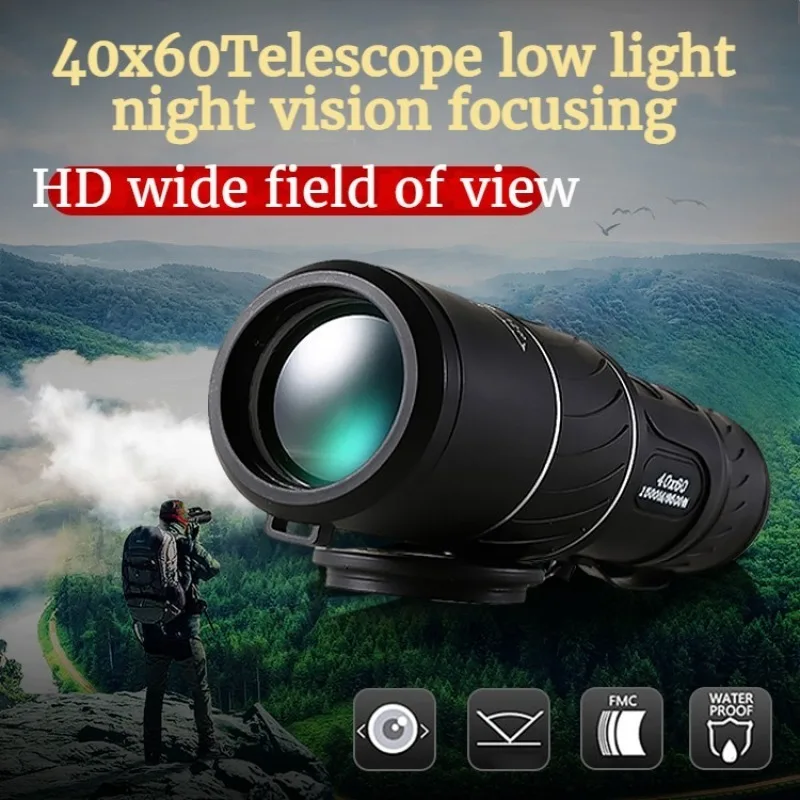 high power telescope Powerful Binoculars Long Range Telescope Zoom HD BAK4 High Magnification Professional Monocular for Hunti