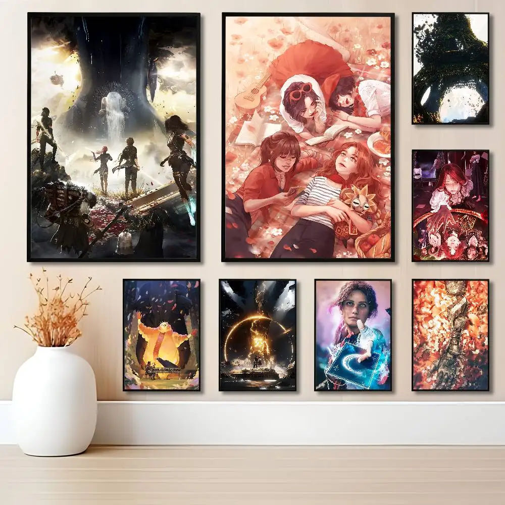 C-Clair Obscur E-Expeditions-S 33 Poster HD Art Sticky Wall Waterproof Home Living Room Bedroom Bar Aesthetic Decoration