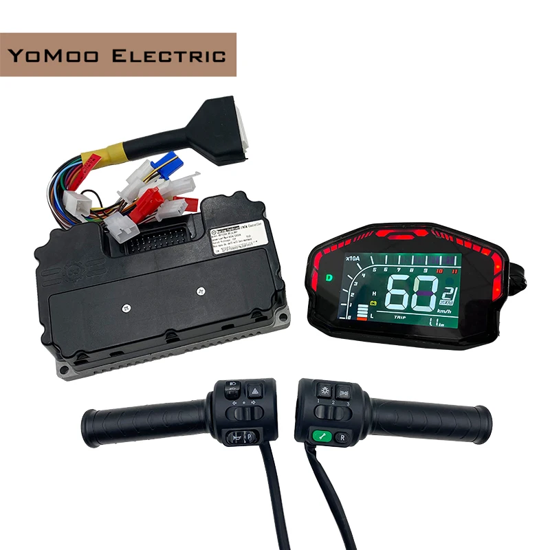 

48V-72V Fardriver 800W-1.5KW ND72200 Peak 200A BLDC Controller With DKD Display And T08 Throttle For Electric Motorcycle Scooter