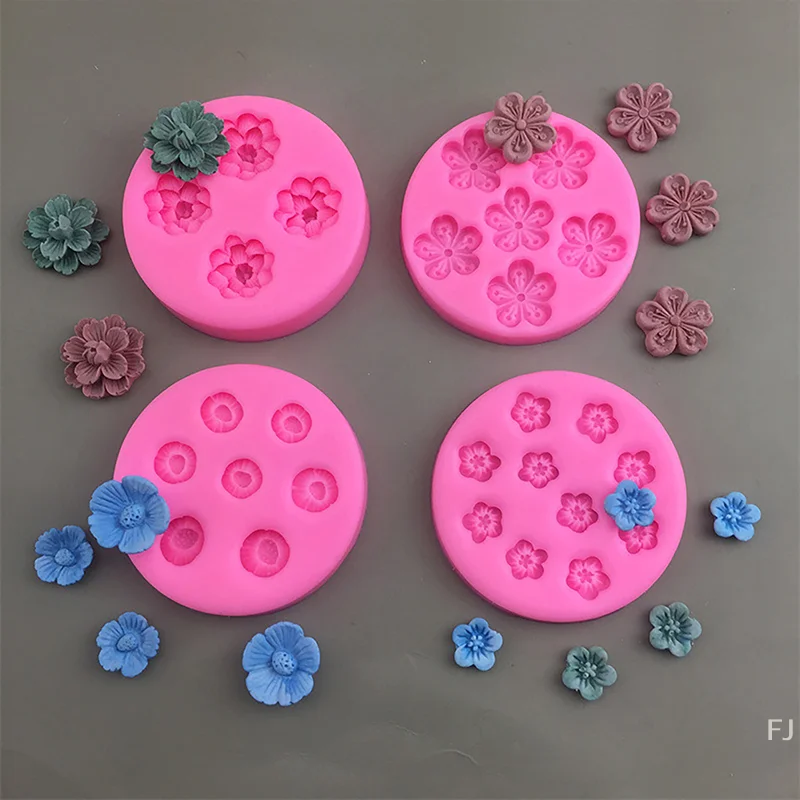 

[YU]1Pc Cherry Blossom Peach Blossom Silicone Mold DIY Cake Decorations Mold Mousse Chocolate Ice Tray Kitchen Baking Mold