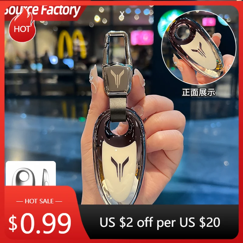 

Car Stickers Car Fob Control TPU Key Case Cover Holder Chain Buckle For Voyah Free SUV Smart Fob Key Protective Shell Auto