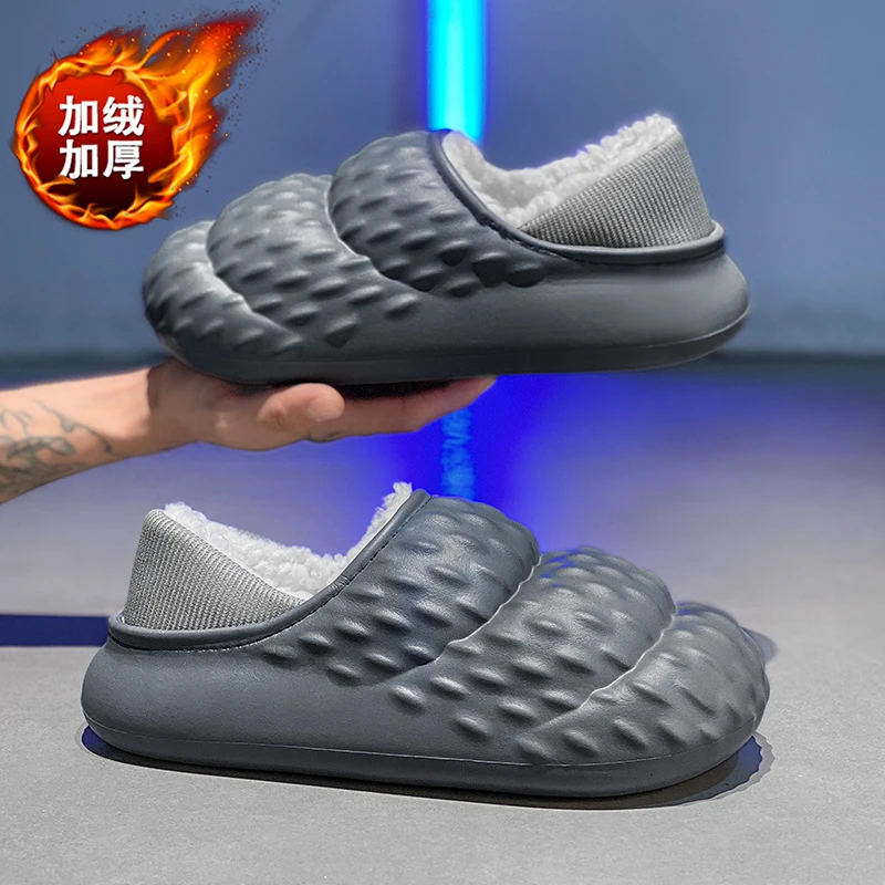 Guys Plush Lined Ankle Snow Footwear Slip On Design Arch Support Cushion Outsole Winter Daily Commute Footwear