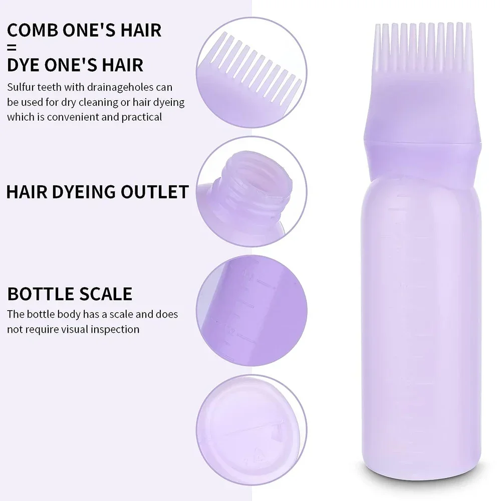 160ml Hair Root Comb Applicator Bottle Dispensing Hair Dye Applicator Comb Brush Salon Hair Coloring Hairdressing Styling Tools