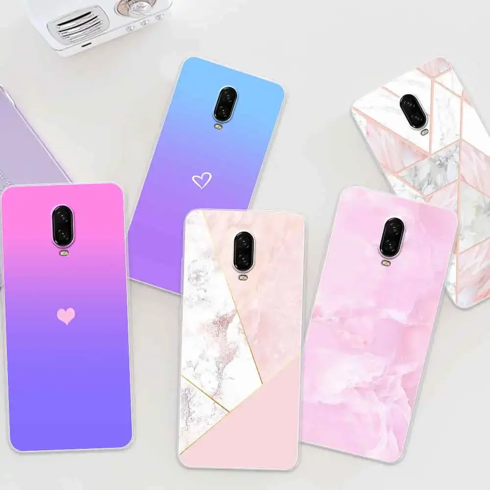 For OnePlus 6T Case Cover Transparent Soft Silicone Love Heart Fundas For OnePlus 6 Phone Case For OnePlus6 6T Bumper Coque