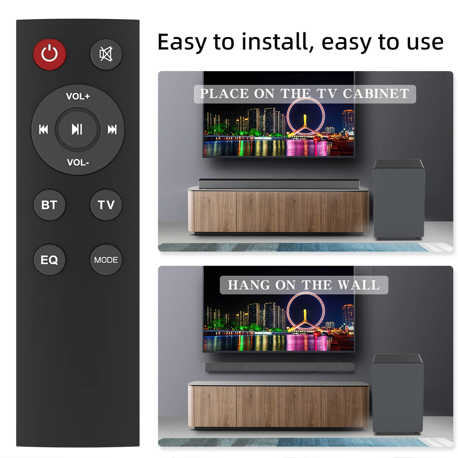 84W TV Sound Bar with Subwoofe - Home Bar And Theater 评论和价格