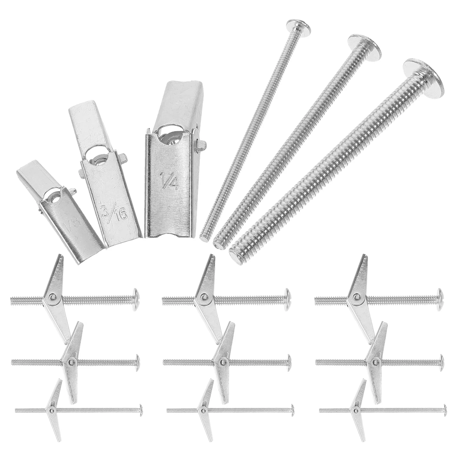 

24pcs Umbrella Iron Airplane Anchors Heavy Duty Toggle Bolts Spring Wing Small Drywall Anchors Wing Nut Drywall Anchor Set