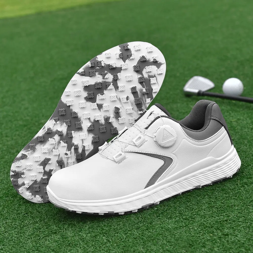 Zapatos de golf profesionales, zapatos para hombres y mujeres, zapatos de entrenamiento de golf antideslizantes impermeables, zapatos transpirables ligeros de PU