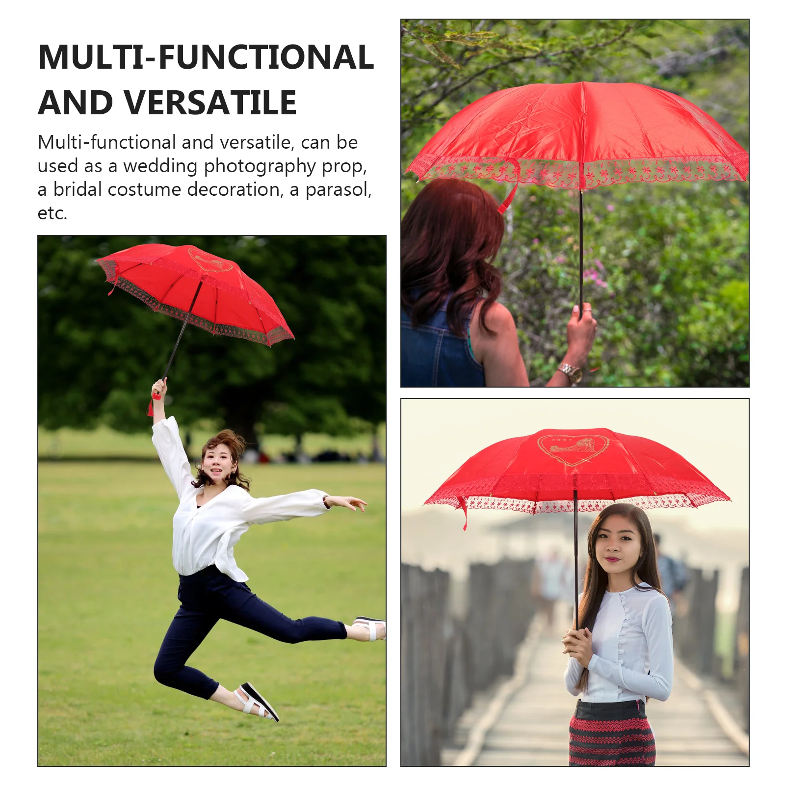 

Wedding Umbrella Parasol Vintage Decorative Foldable Elegant Tea Party Photo Props Durability