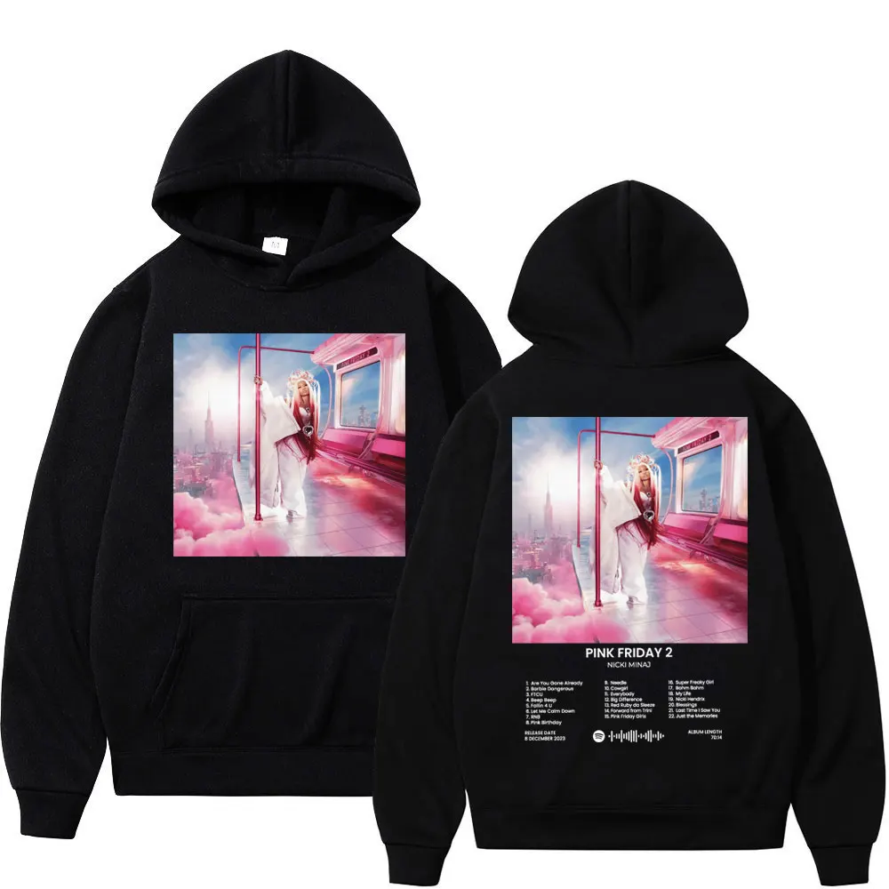 

Rapper Nicki Minaj Pink Friday 2 New Album Print Hoodie Men Women Street Trend Hip Hop Sweatshirt High Quality Fashion Pullovers