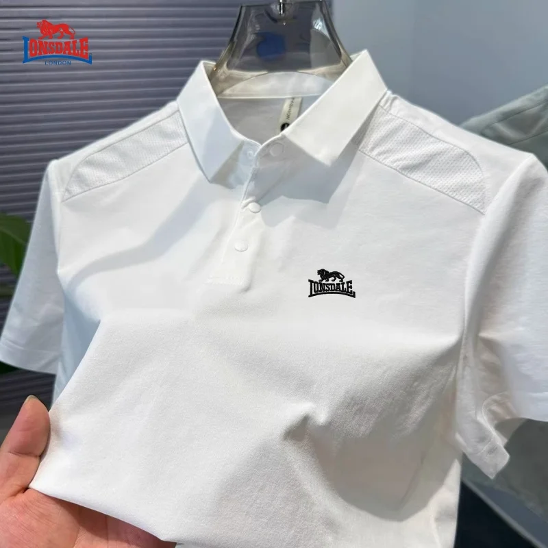 

New summer men's high-quality sweat absorbing short sleeved polo shirt, fashionable, casual, breathable, cool, versatile T-shirt