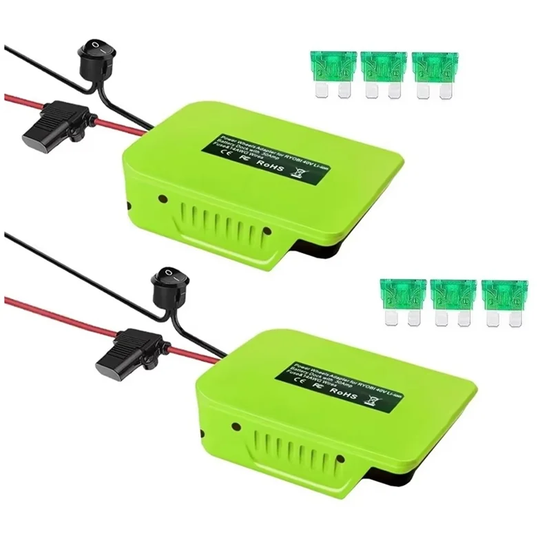 

Адаптер питания PORK для литиевых аккумуляторов Ryobi 40V с предохранителем и выключателем, провод 14 AWG, конвертер для DIY RC-моделей автомобилей