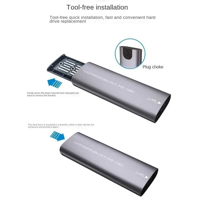 Reliable-M. 2 NVME NGFF SSD Case 10Gbps HDD Box M. 2 To USB 3.2 Type-C External Enclosure For 2230/2242/2260/2280,M. 2 NVME NGFF