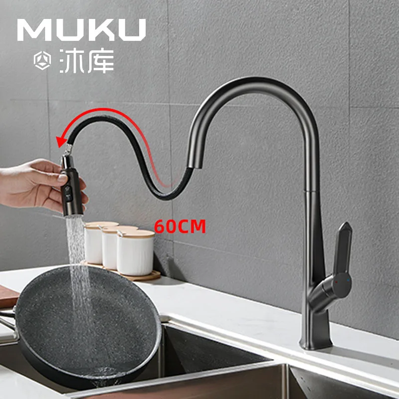 

Gun Gray Put Out Kitchen Faucet Splash-Proof Water Rotating Hot and Cold Water Mixer Tap Copper Black White Sink Crane Faucet