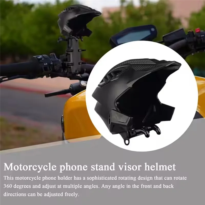 

Rainproof Navigation Phone Holder Small Phone Holder Sun Shade Rotation Motorcycle Mount Helmet-Shaped Motorbike
