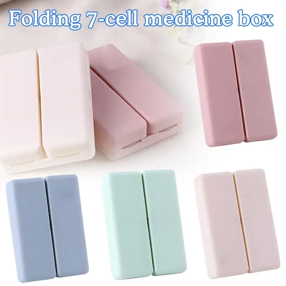 Magnetic Pill Case Pills Organizer Foldable 7 Day Pill Box Organizer With 7 Compartments Portable For Office