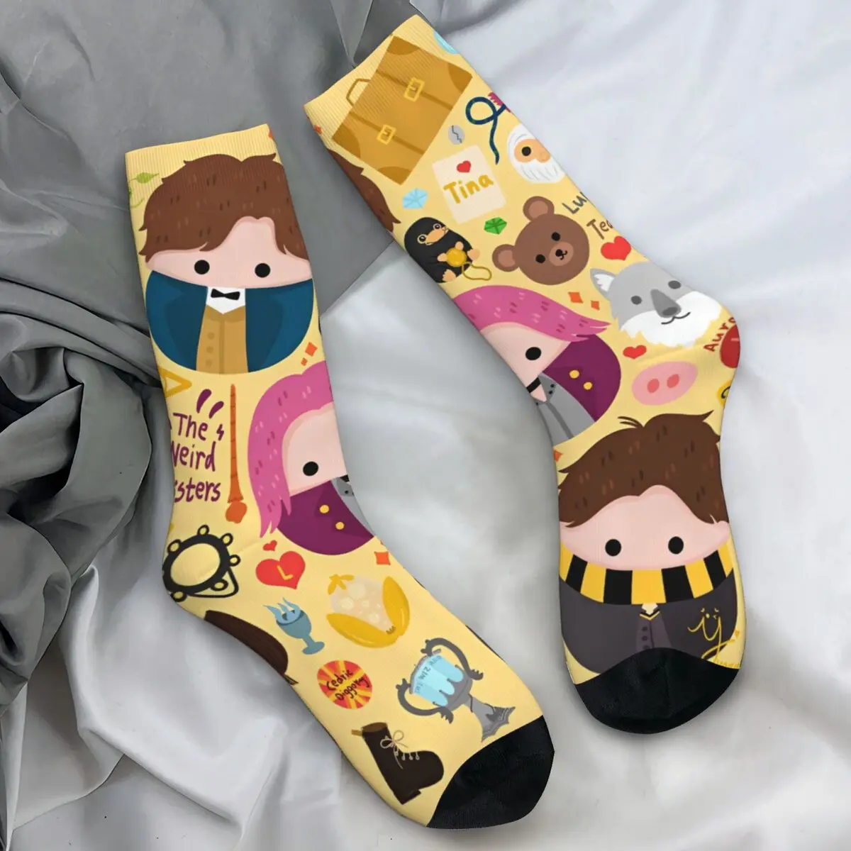 Medias Harries Movie P-Potters, calcetines suaves y divertidos para hombre, calcetines gráficos antideslizantes para deportes al aire libre de invierno, regalo de cumpleaños