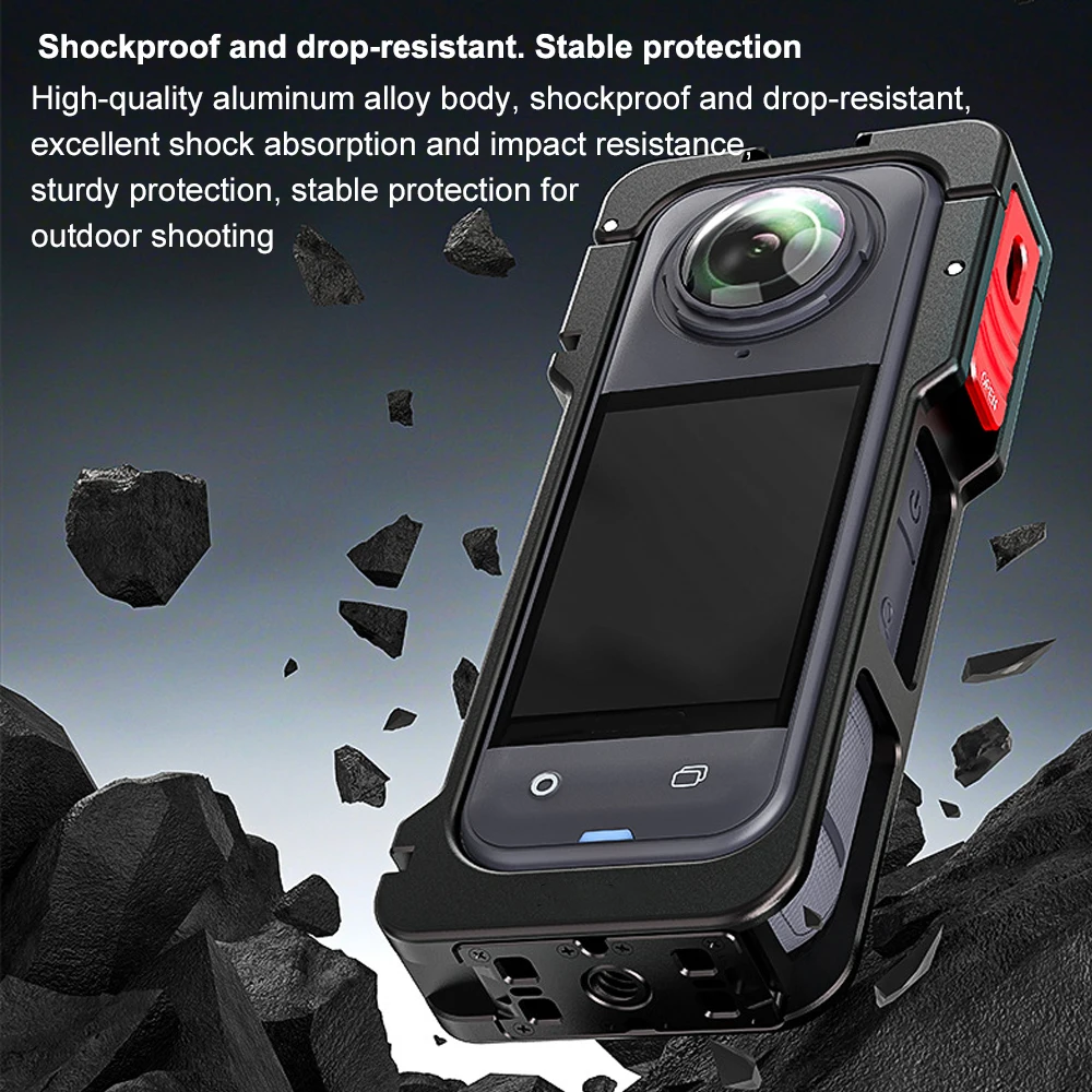 

Aluminum Rabbit Cage Protective Case Multifunctional Metal Frame Expansion Adapter Mount for Insta360 X5 Action Camera ﻿