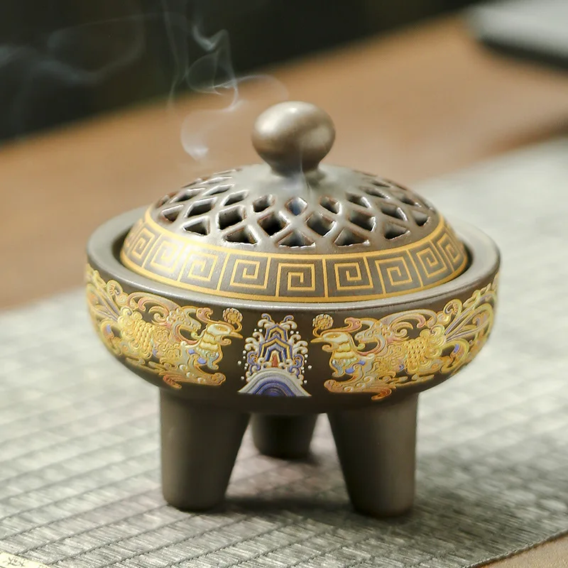 Coil Incense Burner Backflow Incense Cone Burner Portable Censer Desktop Aromatherapy Ornament For Home Bedroom Spa Yoga Studio view 4