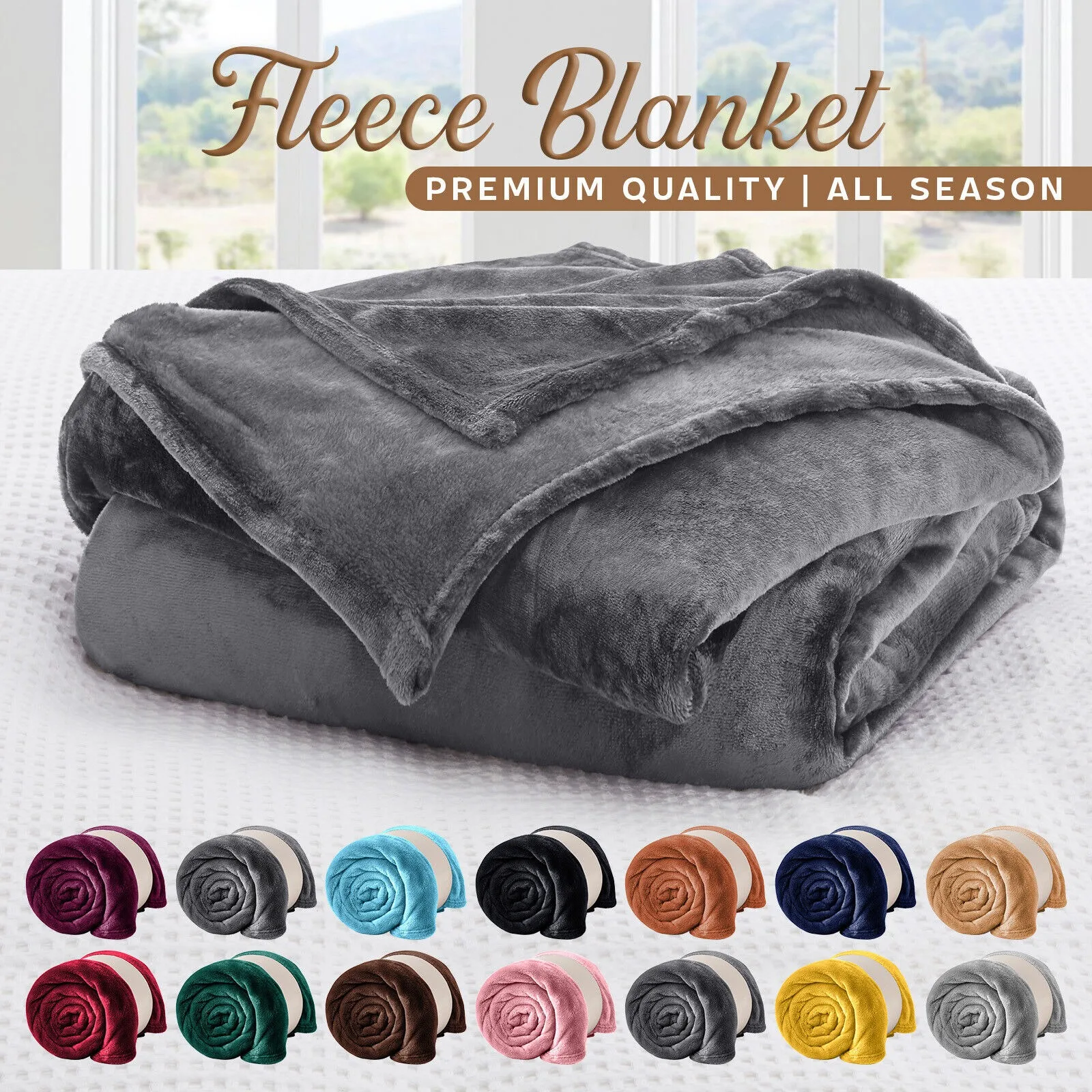 

Faux Fur Fleece Blanket Throw Soft Warm Mink Large Sofa Bed Blanket