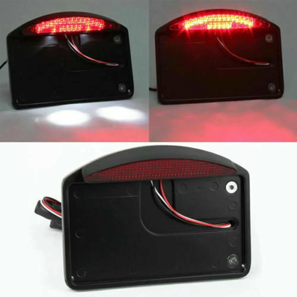 دراجة نارية لوحة ترخيص مصباح ليد خلفي الفرامل الخلفية حامل مصباح الجانب جبل قوس حامل لهوندا ل هارلي بوبر المروحية مخصص