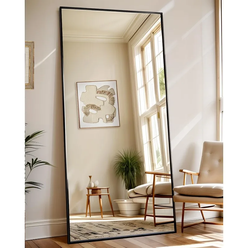 

Full Length Mirror, 64"x21" Nano Glass Floor Mirror, Standing Rectangle Floor Mirrors Body Dressing Wall-Mounted Mirror