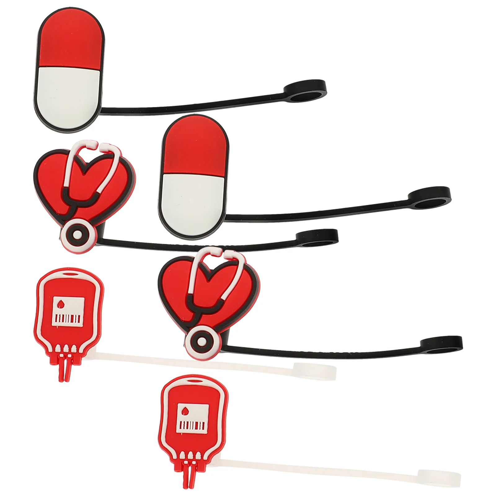 

6pcs Covers Cap Cute Silicone Straw Tips Cover Reusable Dust Plug For Drinking Straws Straw Protectors End Caps