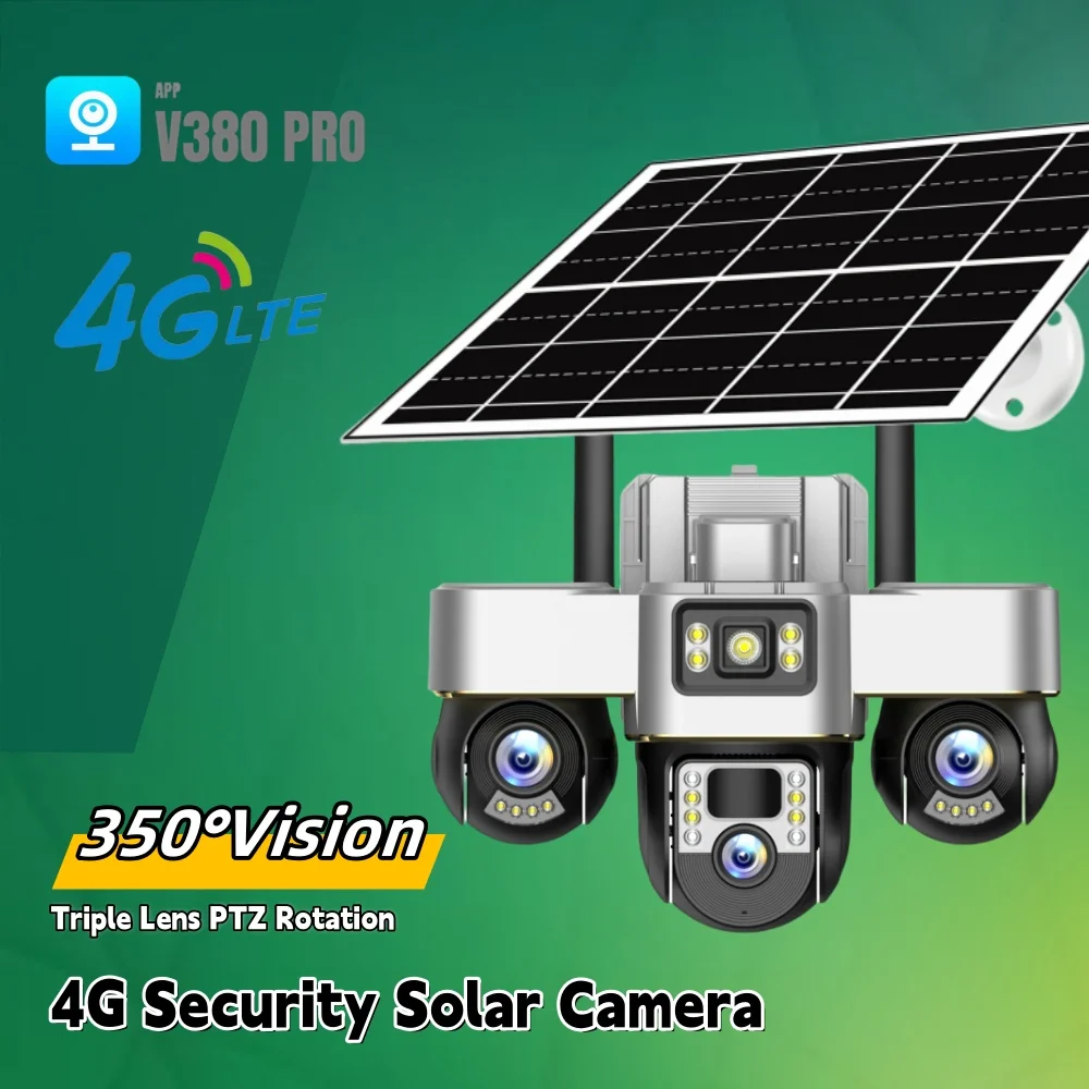 Solar Camera 4G Wireless Night Vision Smart Home Surveillance Camera 15MP Outdoor PIR Motion Detection Security Protection CCTV