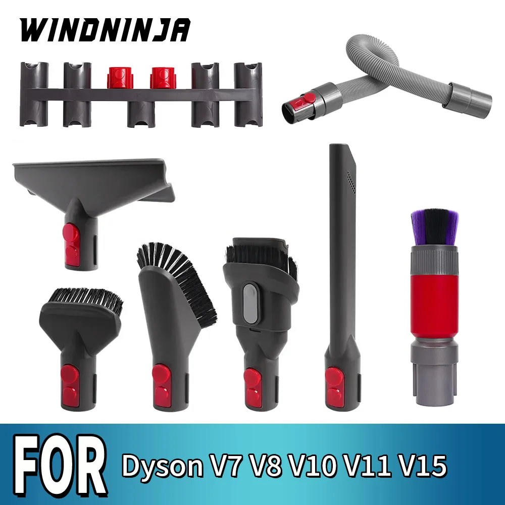 Tête de buse d'aspiration plate pour aspirateur Dyson V7 V8 V10 V11 V15, Tube d'extension, accessoires de combinaison, pièces de rechange