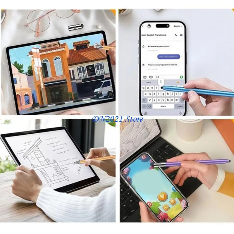 F3KE 3 in 1 Universals Styluses Two Soft Tip for Phones Tablets Screen Protections Smooth Writing Drawing Tool