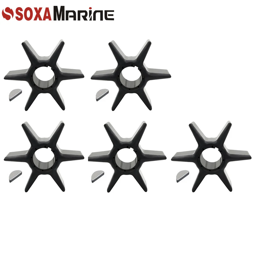 

5pcs Water Pump Impeller with Key for Yamaha Mariner Outboard Motor 6AW-44352-00