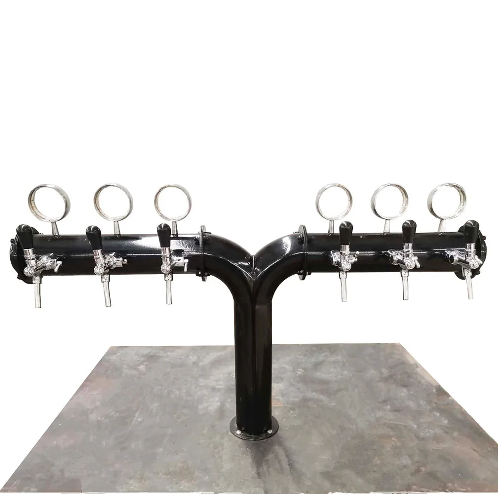 2025年トップセラー ファッション Y型 ブラックカラー ビールタワー、Yスタイル 6タップ バーパイプ