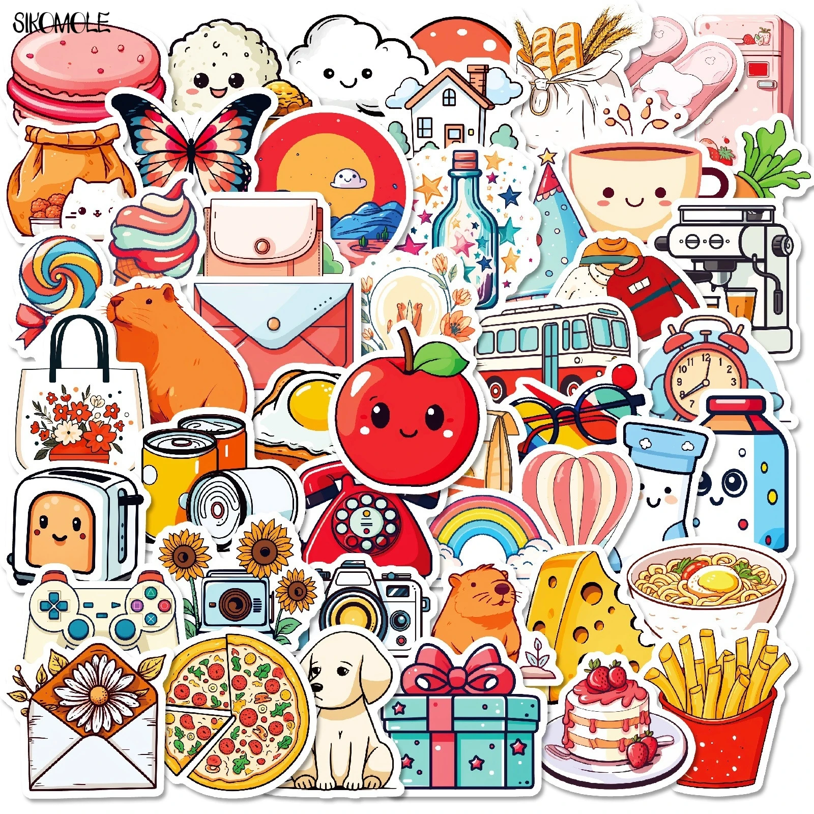 10/30/50PCS Life Mix Cartoon Funny For Children Stickers Book DIY Skateboard Guitar Luggage Suitcase Decoration Graffiti Sticker