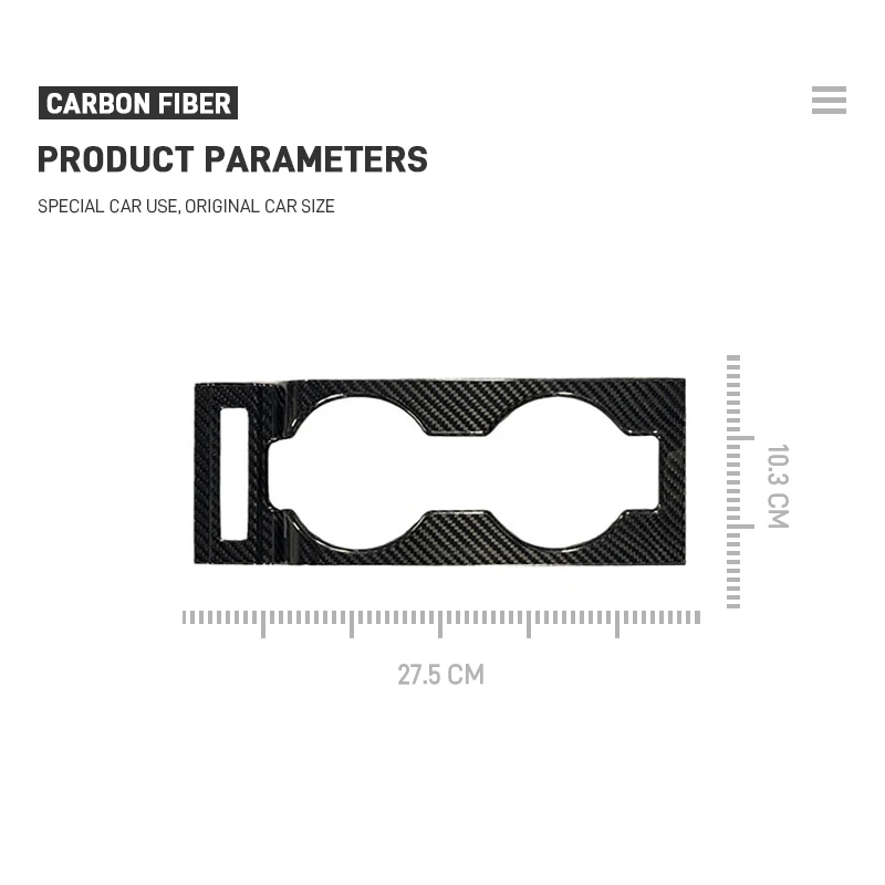 Real Carbon Fiber Car Center Control Water Cup Panel Trim Frame Sticker Accessories For Toyota GR86 86 For Subaru BRZ 2022-2024