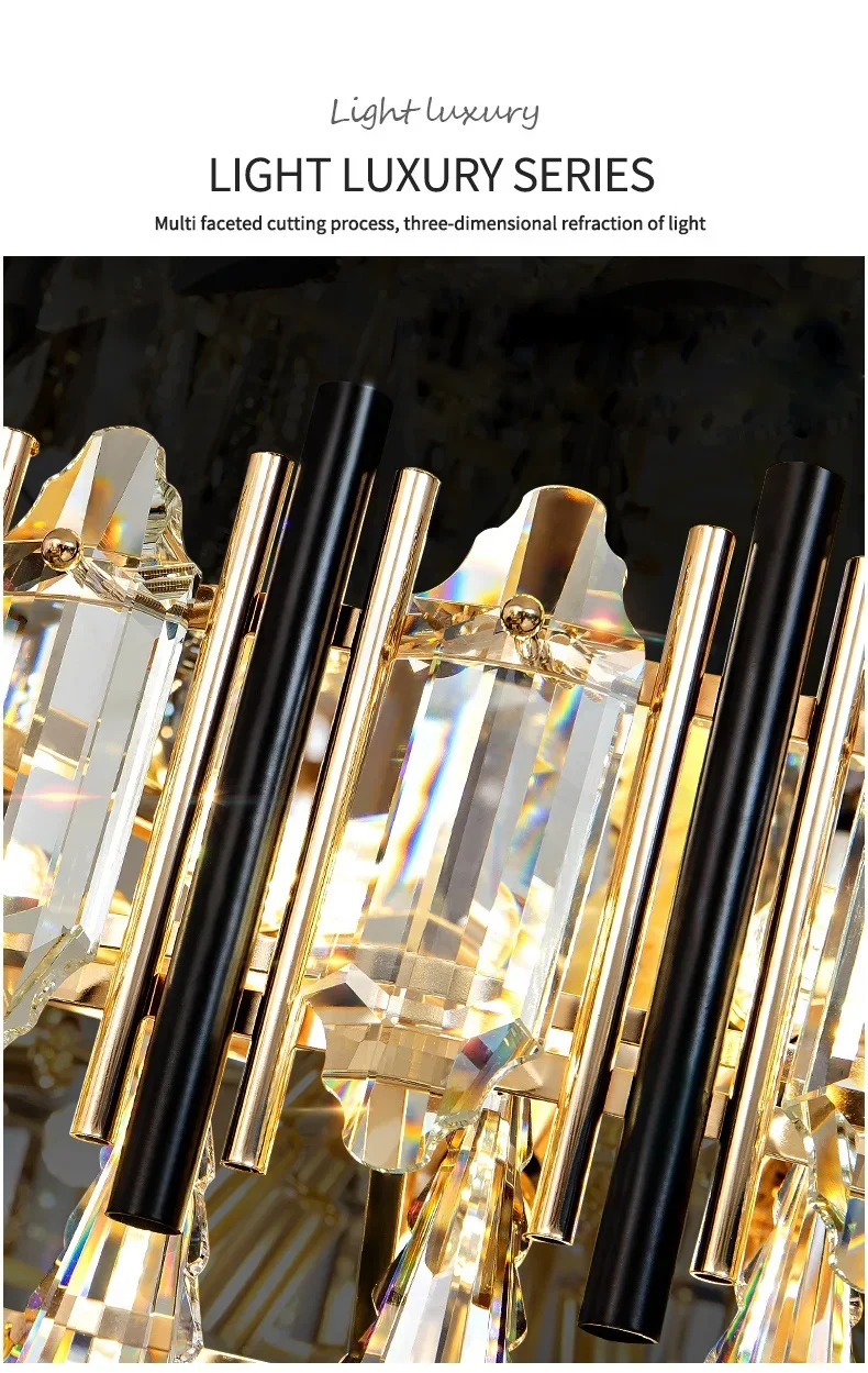 

Duplex Building Large Chandelier Villa Living Room Hotel Lobby Simple Post-modern Luxury Hollow Staircase Crystal Chandelier Led