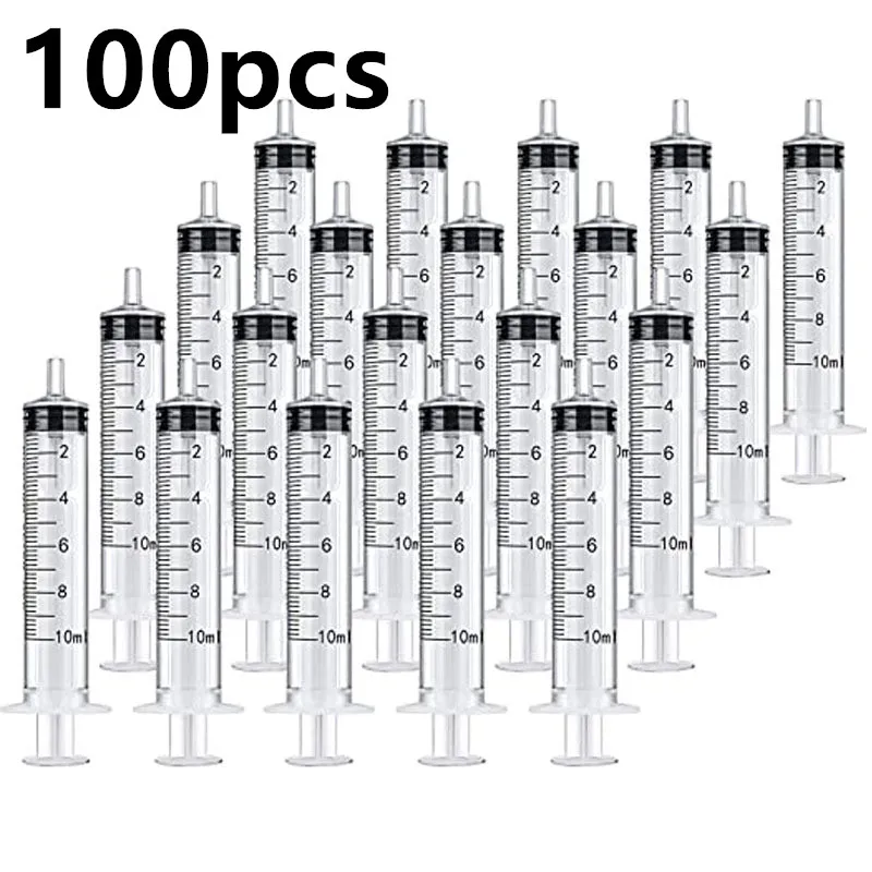 There Is No Needle!  5, 10, 20, 50, 100Pcs Reusable 10ML Plastic Nutritional Health Measuring Syringe Tool, Sampling Syringe