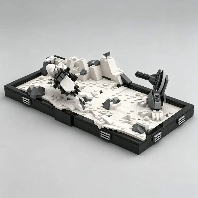 425 PCS Snow Planet Battle Diorama Winter Scene Model Building Blocks MOC DIY Assembly Creative Sci Fi Puzzle Toy Gift Display