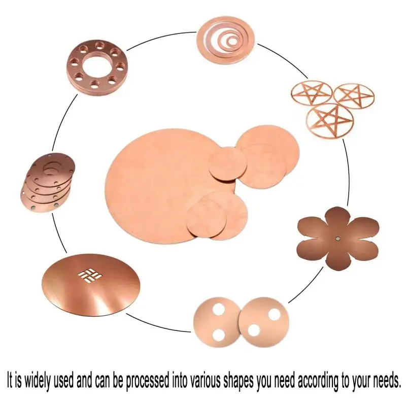 T2 Copper Disc Pure Copper Round Plate Circular Sheet Thickness 0.5mm - 3mm Diameter 30mm 50mm 60mm 80mm