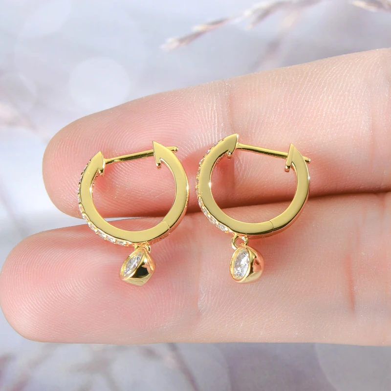 Lnngy 3 mm 4 mm Lünette Moissanit Tropfen Ohrringe Brinco Prata 925 Sterling Silber Ohrring für Frauen Mädchen Anhänger Schmuck Geschenk – Detail 5