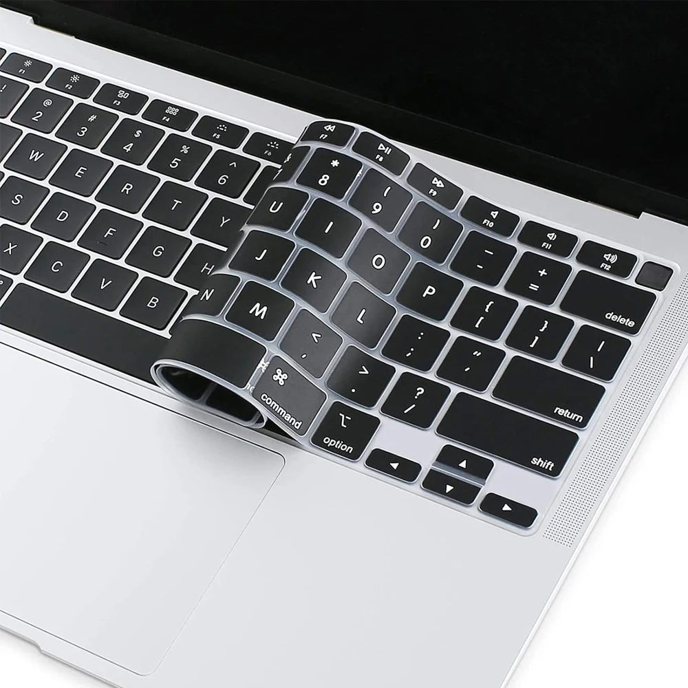Cubierta de teclado a prueba de agua para Macbook Air 13, 2019, 2020, A2179, A1932, A2337, ID táctil, inglés, ruso, español, hebreo, EE. UU./UE