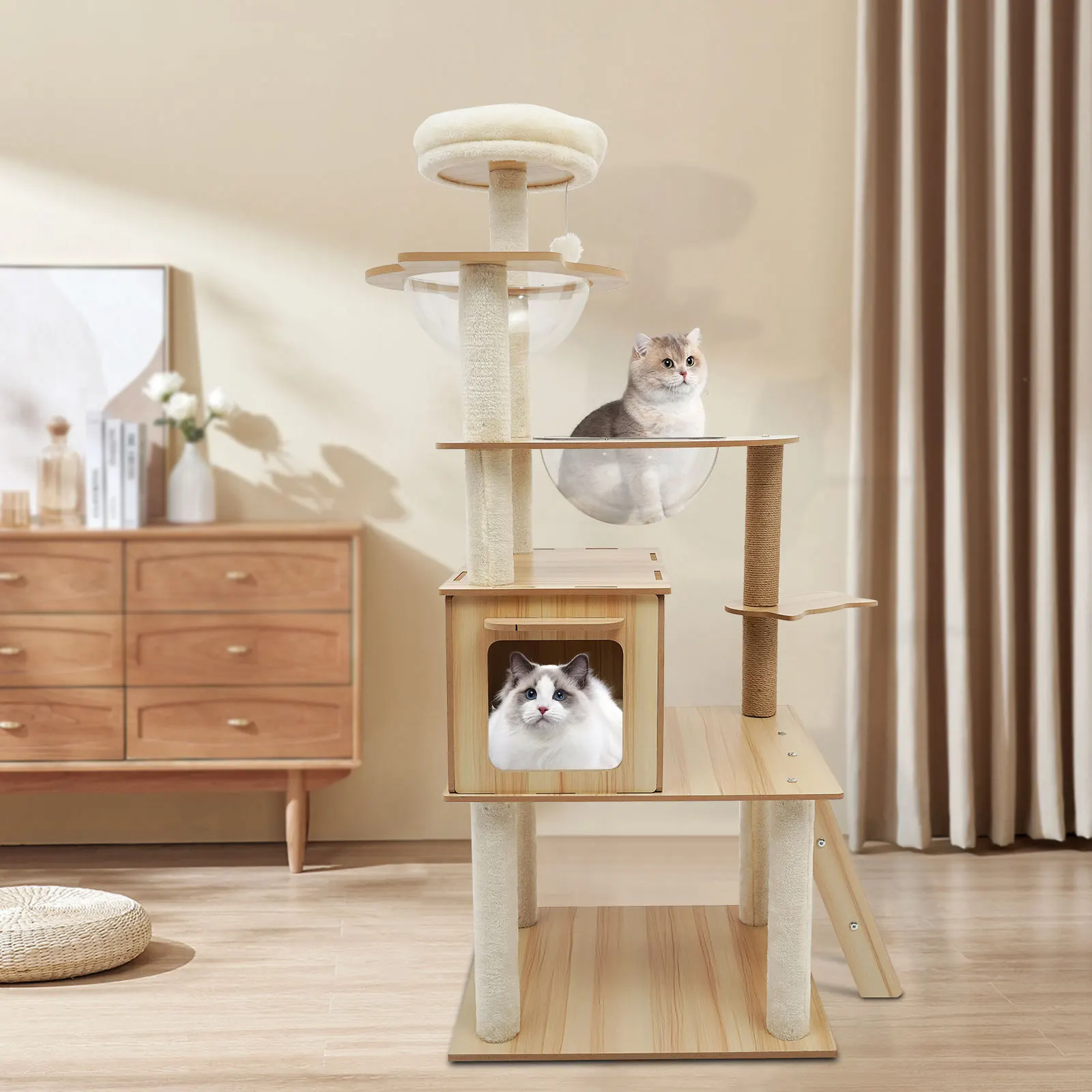 

Cat Climbing Frame Multi-layer Cat Tree With Thick Cat Scratching Post 1 Big Condo for Cats Tower Big Supplies Home