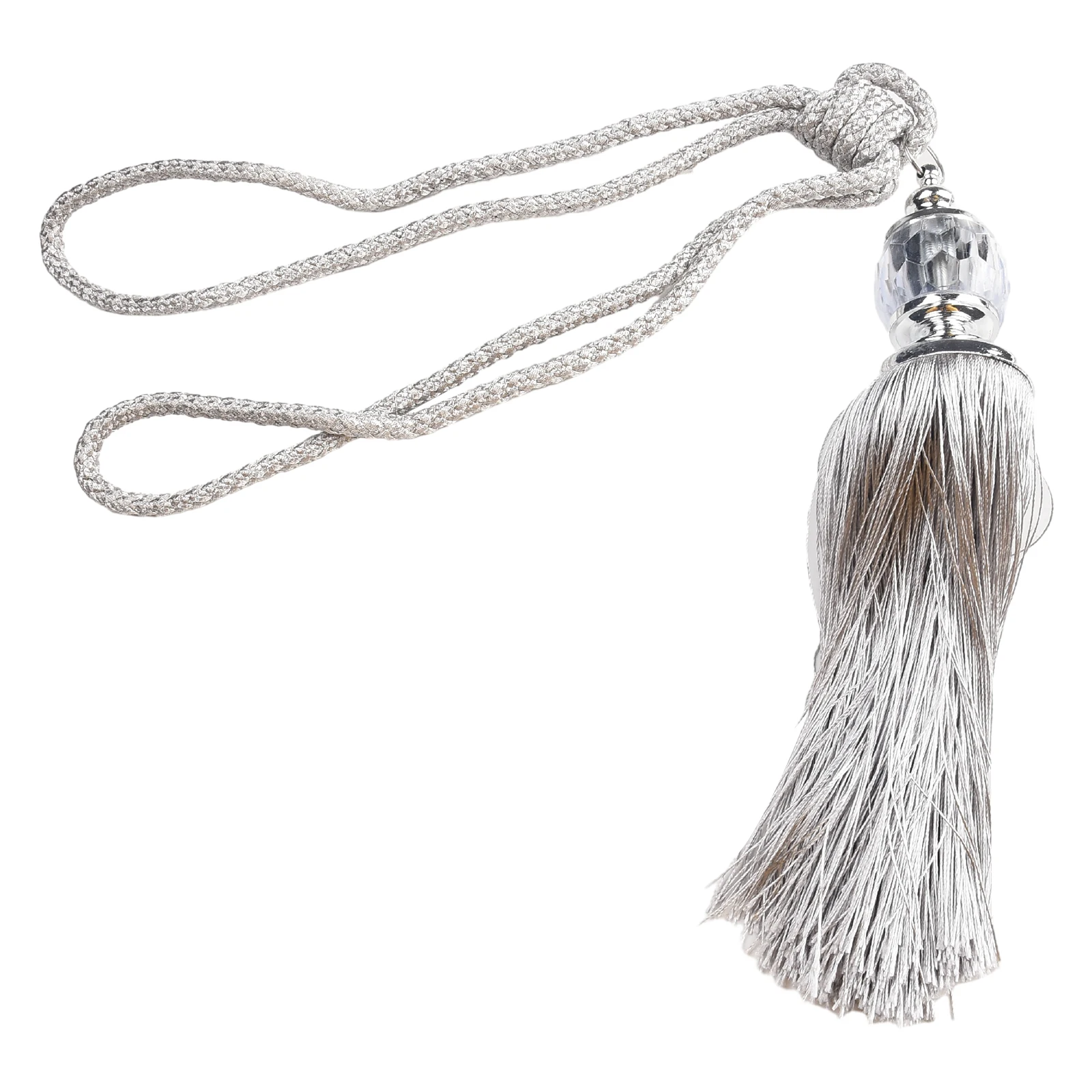 Curtain Tiebacks with Beaded Ball Finials and Approx 32cm Tassels for Living Room Bedroom or Study Window Styling