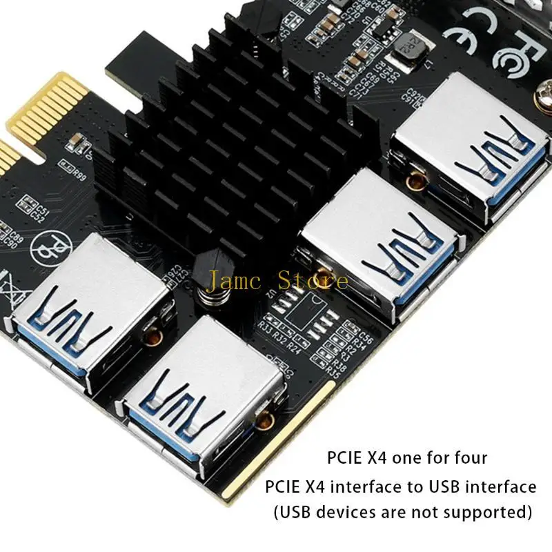 LX0B PCIe to PCIe Adapter PCI-Express 1 to 4 USB Mining Riser Card Adapter Hub