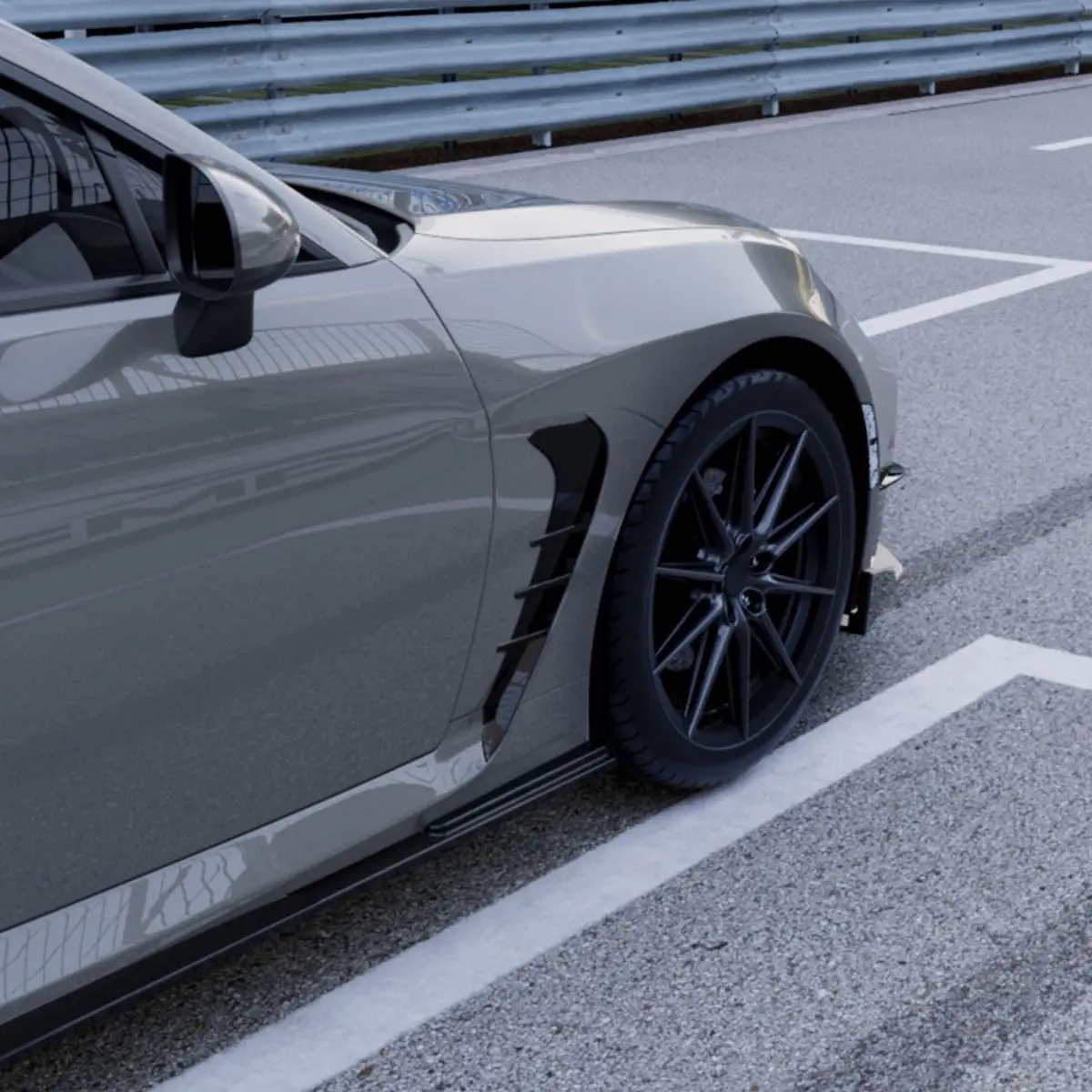 トヨタ GR86 スバル BRZ 2022+用 カーボンファイバー製 ユニバーサルカーサイドウイングエアフローインテークカバーサイドフェンダートリムスポイラー