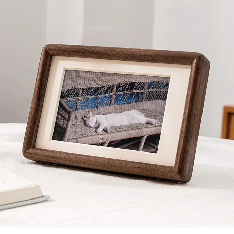 Solid Wood Black Walnut Photo Frame - Elegant Jointed Wall Art Frame for Home Décor, Tabletop or Wall Display