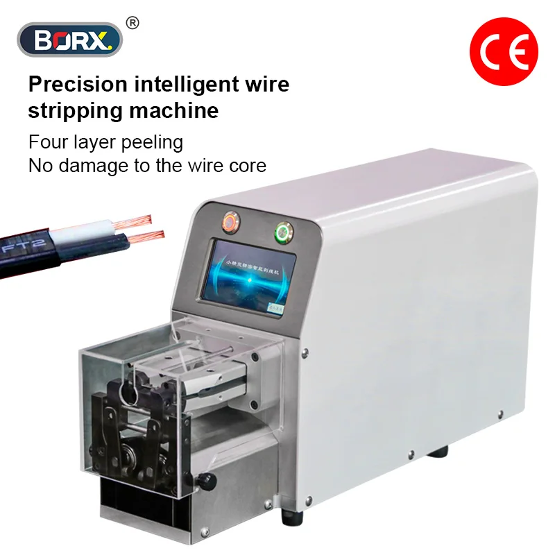 BORX Semi Automatic Coaxial Wires Stripping Machine 110V 220V  300W Double Knife Peeling Device for Multilayer Electrical Cables