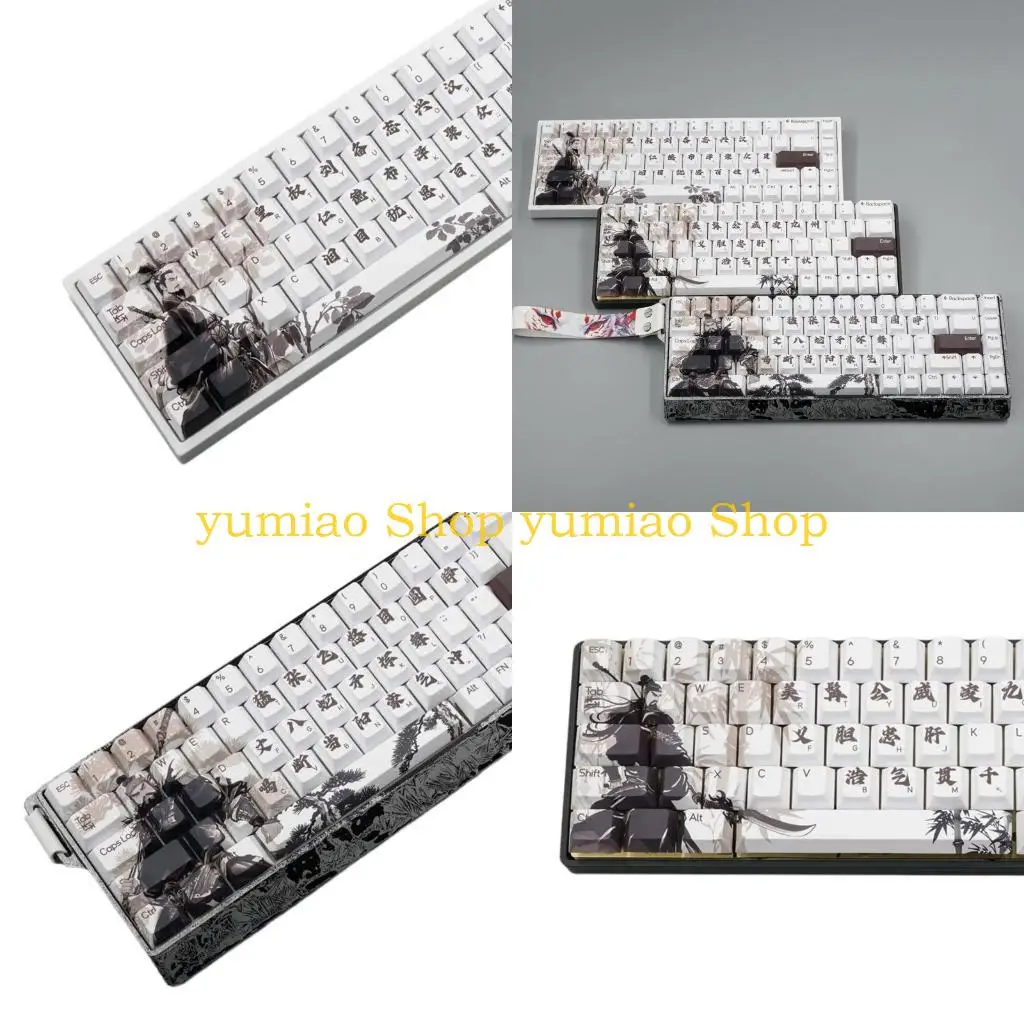587B 75 Keycaps with Chinese Three Kingdoms Cultural Charecter Theme Keycap Set